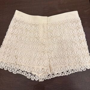 Club Monaco Cream Lace Eyelit Shorts